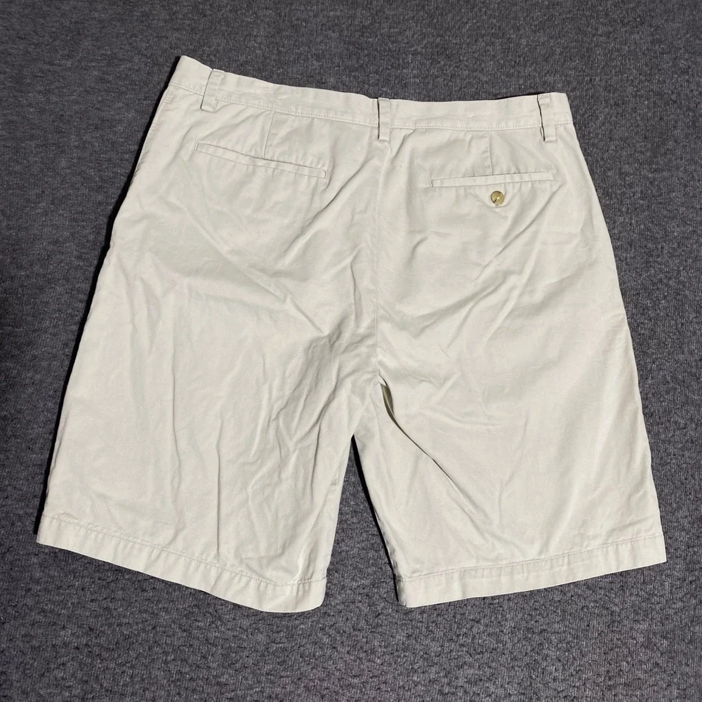 Banana Republic Emerson Short Mens 36 Khaki Tan Chino Cotton Straight Fit Casual